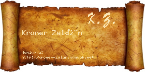 Kroner Zalán névjegykártya